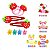 Kit Acessórios Para Cabelo Infantil Frutas: 1 Elástico, 2 Tic Tac e 4 Piranhas Df418-pr5210-3 - Imagem 1