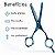 Tesoura Profissional Dentada Mega Kasho Blue Titanium Fio Navalha 5.5 K5360d-55 - Imagem 2