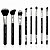 Kit Pincéis Macrilan Ultra Essencial: Base, Pó, Blush, Contorno e Iluminador, Corretivo e Precisão, Sombra e Esfumar, Esfumar e Chanfrado com Escova - Imagem 1