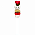 Flor Artificial de Plastico Rosa e Urso 38cm - Imagem 1