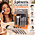 Kit Macrilan: 5 Pincéis Para Maquiagem Cinza Kp5-18 - Imagem 2