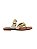 Niva - Tamanco Feminino Flat Rasteiro Tiras Dedo com Metais Ouro Off White - Imagem 1