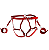 Kit Harness Cinta Algema Pulso Vermelho Sexy Import - Imagem 2