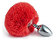 Plug Anal Rabo De Coelho Pompom Aço Médio Vermelho - Imagem 1