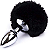 Plug Anal Rabo De Coelho Pompom Aço Médio Preto - Imagem 1