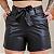 Short couro amarração, tamanho G,cor preto - Imagem 1