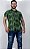 Camisa Slim Masculina Estampada Verde - Imagem 1