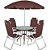 Conjunto Noronha para Jardim em Alumínio com Cadeira + Mesa + Guarda Sol Marrom - Bel - Imagem 1