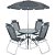 Conjunto Noronha para Jardim em Aluminio com Cadeira + Mesa + Guarda Sol Cinza - Bel - Imagem 1