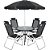 Conjunto Noronha para Jardim em Aluminio com Cadeira + Mesa + Guarda Sol Preto - Bel - Imagem 1