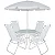 Conjunto Noronha para Jardim em Aluminio com Cadeira + Mesa + Guarda Sol Branco- Bel - Imagem 1