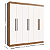Guarda‑Roupa Casal Doripel Darwin 6 Portas 4 Gavetas 100% MDF - Off White/Nogueira - Imagem 3