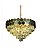 LUSTRE REDONDO COM PLACAS 60X35CM COM CRISTAIS PLACAS INCOLOR - NITROLUX REF: NT/6066 COR: DOURADO - Imagem 1