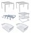 Kit Conjunto Organizador Armário Cozinha 6 Peças Prateleira Essence Branco - DiCarlo - Imagem 1