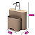 Kit Pia Organizador 3 Peças Lixeira Escorredor E Dispenser Warm Gray - Coza - Imagem 3