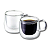 Par De Xícaras P/ Café Parede Dupla Vidro Borossilicato 80ml - Mimo Style - Imagem 1