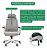Cadeira Ergonômica Escritório Gamer Presidente Branca/cinza Helene Special - Elements - Imagem 6
