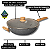 Panela Wok Frigideira C/ Tampa 31cm Antiadente Cerâmica 5,5l Dark Grey - Oster - Imagem 4
