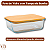 Pote Retangular de Vidro com Tampa de Bambu 1,5L - Mimo Style - Imagem 2