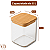 Pote de Vidro Quadrado com Tampa de Bambu 1100 ml - Allmix - Imagem 5