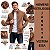 Casaco Masculino Marrom Peluciado Quente Inverno Forrado Premium Social Casual Estiloso - Imagem 2
