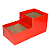 Cachepot Quadrado Duplo Vermelho ( 05 unidades ) - Imagem 1