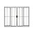 Vitro de Aluminio 4 Folhas Com Grade Linha Leve - Imagem 1
