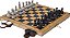 JOGO XADREZ E DAMAS COLEGIAL - REI 5 CM - 56 PC - - Imagem 1