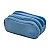 ESTOJO ESCOLAR NYLON 3 ZIPERS JEANS AZUL - Imagem 1