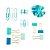 KIT PAPELARIA IN ROSA VERDE MINT -  MOJI - Imagem 2