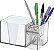 ORGANIZADOR DE MESA CRISTAL COM PAPEL BRANCO - Imagem 1