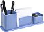 PORTA CANETA/CLIPS/LEMBRETE AZUL CLARO - Imagem 1