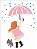 MOLDE VAZADO/ESTENCIL 15X20CM MENINA GUARDA-CHUVA - Imagem 2