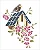 MOLDE VAZADO/ESTENCIL 20X25CM CASA PASSAROS FLORES - Imagem 2