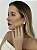 Brinco Ear Hook gota liso com zircônias - Imagem 2