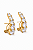 Brinco earhook dourado zircônia cristal - Imagem 1