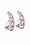 Brinco earhook ródio zircônia rosa - Imagem 1