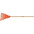 Vassoura Plástica Rastelo Laranja Tramontina 77850/721 c/ 22 Dentes e Cabo de Madeira 120cm - Imagem 1