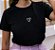 Blusa Femina T-shirt Preta Coração Vazado - Imagem 1