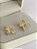 Brinco camelia flor cravejado banho ouro 18k - Imagem 2