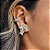 Brinco ear cuff camelia flor banho ouro 18k - Imagem 1