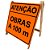 Cavalete de madeira atenção obras a 100 metros - Imagem 1