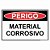 Placa perigo material corrosivo - Imagem 1