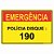 Placa de emergência polícia disque 190 - Imagem 1