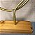 ESULTURA ARCOS EM METAL DOURADO COM BASE EM MADEIRA 72X28CM - Imagem 2
