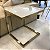 MESA LATERAL LUMI DOURADO COM VIDRO OFF WHITE 57X50CM - Imagem 3