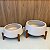 CENTRO DE MESA 2 OFF WHITE COM SUPORTE EM MADEIRA - GRANDE - Imagem 5