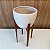 CACHEPOT COM SUPORTE OFF WHITE EM MADEIRA GRANDE 61X30CM - Imagem 3