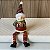 MINI ESCULTURA BONECO DE NEVE COM ESTRELA EM CERAMICA E PERNINHAS - Imagem 1