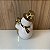 MINI ESCULTURA BONECO DE NEVE BRANCO E DOURADO - Imagem 2